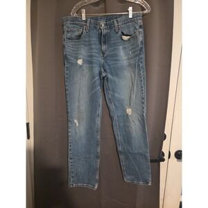 Levis 541 Straight Leg Distressed Jeans, Men's 32x32 Medium Wash Denim, Mid Rise